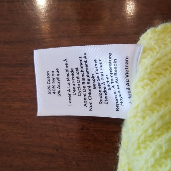 Talbots Buttery Lemon Yellow V-Neck Petite Cotton Sweater - Picture 5 of 5